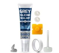 Silicone Grey Sanitary Premium, Bathroom Silicone Grey, Natural Stone Silicone, Sealant, Waterproof, High-Quality Sanitary Silicone for Sealing for Joints in Bathroom, Shower, Kitchen, Uvm, 150 ml