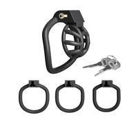 Silicone Grid Style Chastity Cage Cock Cage Adjustable Penis Ring Slave Bondage Chastity Lock Sissy Chastity Devices Sex Toys for Men Gay Black L