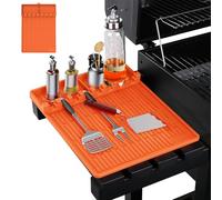 Silicone Griddle Tools Mat,3-in-1 Grill BBQ Caddy Mat,Heat-Resistant BBQ Tool Mats for Outdoor Grill Kitchen, Cooking, Countertop