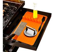 Silicone Griddle Tools Mat for Blackstone,Grill BBQ Caddy Utensils Holder for Kitchen,Cooking & Countertop,Large Spatula Mat with Drip Pad,Griddle Accessories for Blackstone (orange)