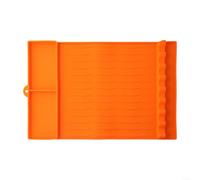 Silicone Grill Mat for Weber BBQ - Heat Resistant Spatula Holder with Drip Pad - Non-Slip Utensil Organizer for Charcoal Grills - 42.5x29.8cm Black(Orange)