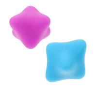 Silicone Grip Balls Hand Exerciser Blue Hexagonal 2pcs