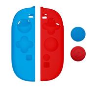 Silicone Grip Case for Switch 2 for J-con, Soft Anti-slip Anti-scratch Dust-proof Handle Protective Cover With Thumb Grip Caps for Switch 2 Gamepad Accessories (blue-red)