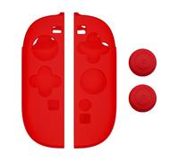 Silicone Grip Case for Switch 2 for J-con, Soft Anti-slip Anti-scratch Dust-proof Handle Protective Cover With Thumb Grip Caps for Switch 2 Gamepad Accessories (red)