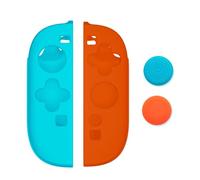 Silicone Grip Case for Switch 2 for J-con, Soft Anti-slip Anti-scratch Dust-proof Handle Protective Cover With Thumb Grip Caps for Switch 2 Gamepad Accessories (blue-orange)