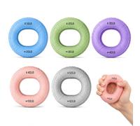 Silicone Grip Strength Trainer Ring - Dual Resistance Hand Exerciser Finger Strengthener with Massage Texture, Portable Forearm Workout Equipment for Stress Relief & Grip Training, Food Grade Silicone