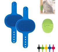 Silicone Grooming Strap Pad for Cats, Silicone Cat Scratcher and Massager,Pet Self Groomer Brush, Adjustable Pet Scratch Pads, Pet Combs Cat Massager for Climbing Frames Table Legs (Blue *2)