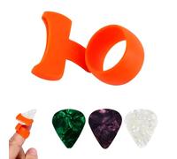 Silicone Guitar Pick Grips with 3pcs Guitar Picks, Ergonomic Guitar Finger Pick Holder Non-Slip Thumb Finger Protector for Acoustic Electric Guitar Bass Ukulele Kalimba (S)