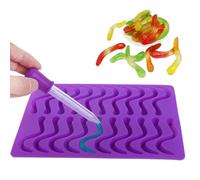 Silicone Gummy Mold with Dropper, 20 Cavity Baking Mold for Making Gummy Candy Chocolate Jelly with Your Kids