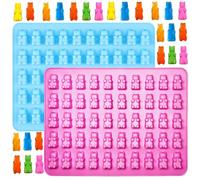 Silicone Gummy Molds Kit -100 Mini Non-Stick Cavities for Gummy Bears, Chocolate & Snacks - Kids Baking Tools.