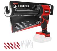Silicone Gun Electric, Caulking Sealant Gun with 4 Speeds LED Light, Mastic Adhesive Gun for Sealing Spatula, DC 18-21V