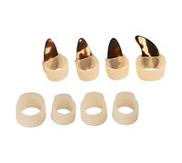 Silicone Guzheng Nail Covers Beige Adjustable 8pcs Protectors