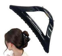 Silicone Hair Clips, Creative Triangular Claw Clip, Ergonomic Non-Slip Grip Design, Lightweight Material, for Daily Wear Party Commuting Sports School Casual Hairstyles, 11.5x4.8cm Pink Black White