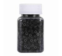 Silicone Hair Extension Rings Loops Beads 1000PCS 5MM Soft Comfortable Undetectable Hair Extension Tools For Human Hair Extensions 5 Colors Aluminum Silicone Material (Black)