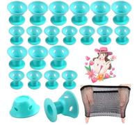 Silicone Hair Rollers Heat-Free Styling, Silicone Spiral Curling Iron, 40 Pack (20 Large + 20 Small), Suitable for Travel, Dates, Dances (curling iron,Blue 20 large + 20 small + 1 hair set)