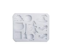 Silicone Halloween 3D Cake Chocolate Mould DIY Fondant Mold Cake Decor Icing Sugarcraft Mold Baking Tools (White)