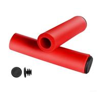Silicone Handle Covers for Bicycles with Optimized Wall Thickness to Balance Flexibility and Support During Dynamic Riding (Red)