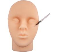 Silicone Head Facial Mannequin Training Pad - Face Skin Teaching Model for Medical Student Doctor Esthetician,B,23cm(B)