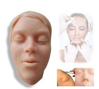 Silicone Head Ladies Head Mold, Injection Training Silicone Mannequin Face Model, Micro Plastic Practice Model for Medical Student Doctor Esthetician, for Tattooing/Hair Styling, Acupoint Explanation