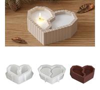Silicone Heart Candle Holder Resin Epoxy Mold, Scented Candle Jar, Trinket Container Storage Tray Box, Succulent Plant Pot Table Ornament Casting Mould Wedding Party Decor Valentine's Gift
