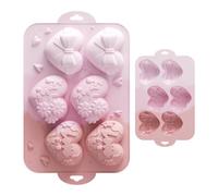 Silicone Heart Molds,Valentine's Day Chocolate Molds | Cooking Mold with Embossed for Valentine's Day Baking Cheese Brownie Pudding Cake