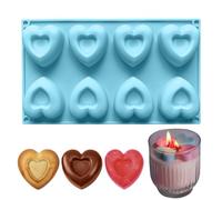 Silicone Heart Mould - 8 Cavity Silicone Dessert Tray - Soap Moulds, for Making Candy Resin Crafts Parties Kitchen Valentine's Day Christmas Cake Decoration and Preparation