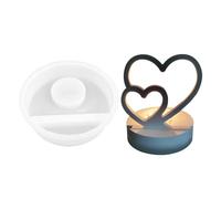 Silicone Heart Moulds, Couple Candle Holder Mould - Heart Tea Light Candle Holder DIY Art Craft Silicone Mould | Love Heart Silicone Moulds for Tea Light Holder, Table Centerpiece, Votive Tray, DIY