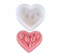 Silicone Heart Shape Mold with Glitters for Easy Releasing, C