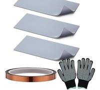 Silicone Heat Press Mat Kit Featuring Cuttable Dense Pad Cover and Heat Resistant Gloves for Cap and Flat Press Operations