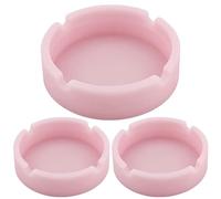 Silicone Heat Resistant Ash Tray - Unbreakable & Washable Ashtray for Outdoor, Restaurant, Indoor and More (3 Pack - Pink)