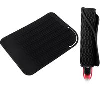 Silicone Heat-Resistant Mat and Protective Cover Case for Hair Straighteners