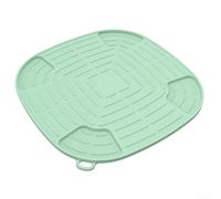 Silicone Heat Resistant Mat For Air Fryer, Countertop Protector With Hollow-Core Ventilation, Non-Slip Base And Oil Drip Grooves, Food-Grade Silicone, Dishwasher Safe 10.6 X 10.6 Inch(green)