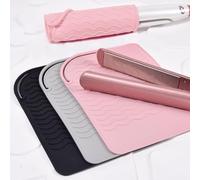 Silicone Heat Resistant Mat for Hair Straighteners Curling Irons Straighteners Straighteners Curling Iron Multifunctional Non-Slip Mat Pad for Hot Hair Styling Tools (PINK-1)