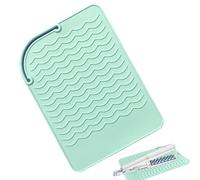 Silicone Heat Resistant Mat - Hair Straightener Insulation Pad, Curling Wand Storage Base | Non-Slip Silicone Surfce, Compact Thermal Organizer, Multipurpose Protective Mat for Salon Accessories 2024
