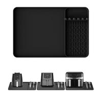 Silicone Heat-Resistant Mats 2-in-1 for Kitchen Countertop Protector with Draining Mat Nonskid Desk Saver fit Silicone Coffee Mats Microwave/Oven Compatible with Ninja/Cosori/Chefman/Toshiba-24x16 in