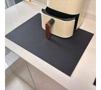 Silicone Heat Resistant Mats for Countertop, 2MM Extra Thick Mat for Kitchen Counter, Suitable for Airfryer, Microwave, Coffee Maker, Toaster,Oven, Non Slip, Waterproof, 19.3 * 14.57in, Black