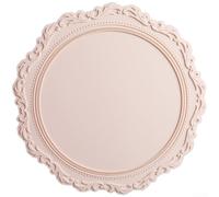 Silicone Heat Resistant Placemat Featuring Elegant Carved Patterns For Home Dining Table Kitchen Decor Thick Rim Spill Proof Blue Tone(pink)