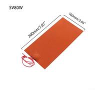 Silicone Heating Pad 80W 5V, 100x200mm Waterproof Flexible Heater Mat for Car Fuel Tank, Battery & Water Tank Anti-Freeze Insulation, Fast Heating & Energy Saving, Safe & for Durable