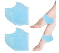 Silicone Heel Protectors, 2 Pairs Heel Protectors, Gel Heel Protectors, Blister Prevention, Silicone Heel Cover for Plantar Fasciitis and Achilles Tendonitis Heel Pain Relif (Blue)