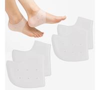 Silicone Heel Protectors - 4-Pack Soft Gel Heel Cups & Ankle Guards for Plantar Fasciitis Relief, Blister Prevention, Pain Relief & Breathable Reusable Heel Sleeves for Men and Women