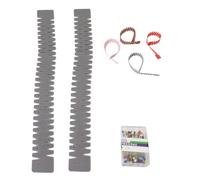 Silicone Hemmer - Edge Sewing Lockranding Tool for Perfect Hems, Heat-Resistant Hem Ruler with 50pc Colorful Tacks, Multifunctional Edge Curling Machine & Auxiliary Sewing Aid (2PCS,Grey)