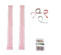 Silicone Hemmer - Edge Sewing Lockranding Tool for Perfect Hems, Heat-Resistant Hem Ruler with 50pc Colorful Tacks, Multifunctional Edge Curling Machine & Auxiliary Sewing Aid (2PCS,Pink)