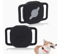 Silicone Holder Compatible for ANNNWZZD tag for Dog Collar, Durable case Compatible with eufy Security Tracker for pet cat Necklace,Slim Rubber Cover Accessories for Bag (Black)