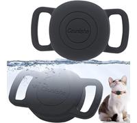 Silicone Holder for Tile Sticker (2024) for cat Collar,Balck,2 Packs