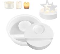Silicone Holder Mold, Candlestick Mould,Creative Resin Candlestick Mold with Double Stars - DIY Non-stick Tealight Pot Decorations, Craft Supplies in King