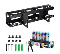 Silicone Holder Wall-Mounted Caulk Gun & Tube Rack, 6-Hole Sealant Organizer with Horizontal Base, Work Truck Van Storage Organizer, Holds Caulk Gun, Sealant Tubes & Nozzles (16.54x4.33x4.33 Inches)