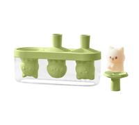 Silicone Homemade Ice 3 Cavity Popsicle Maker with Transparent DIY Cute Animal Easy Release Reusable for Summer Glow Cubes (A, One Size)