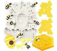 Silicone Honeycomb Cake Fondant Mold Bee Sugarcraft Border Decorating, Chocolate Baking Mould Tool Clay Pastry Biscuit Cookies Cupcake Decor Molds