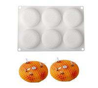 Silicone Honeycomb French Mousse Cake Fondant Mold Chocolate Baking Mould, 6 Hole Non-Stick Cupcake Dessert Ice Cube Tray Soap Candle Making Molds Jelly Pudding Candy DIY Wax Sugar Craft Decor