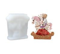 Silicone Horse Mould | Reusable Creative Project Mould - Couple of Bear Statue to Drie, Chocolate Candle Soap DIY Adult Gift